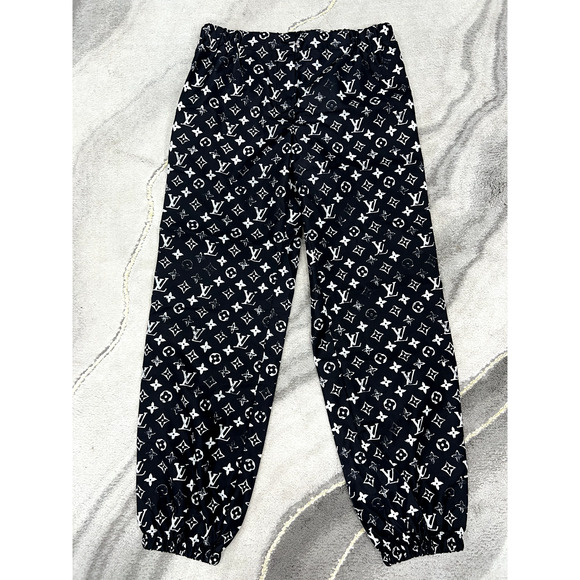 Louis Vuitton Stencil Effect Black White Monogram Logo Jogging Jogger Pants 40 - Picture 9 of 12
